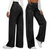 Women's High Waist Washed Women's Jeans Fashionable Versatile Straight Leg Pants