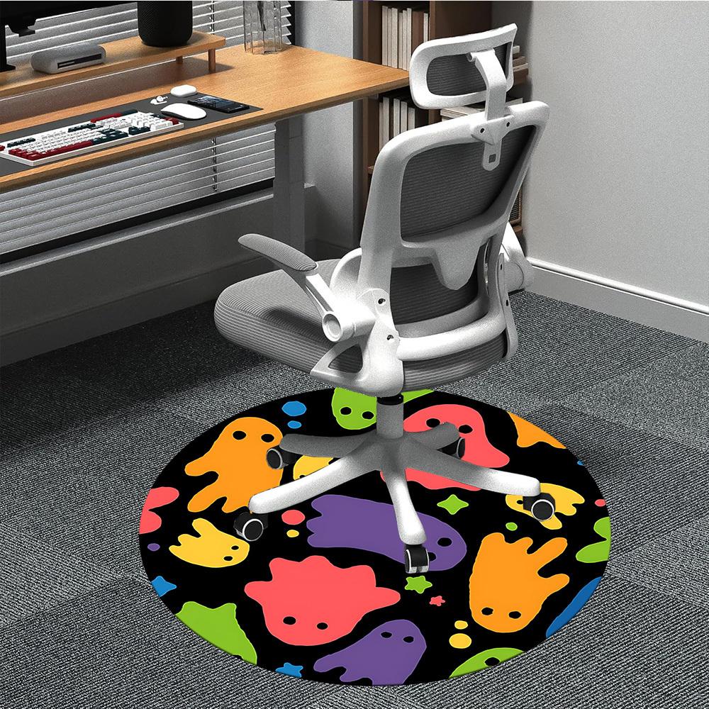 

1pc Ghost Party Office Round Area Rug, Under Office Chairs Bedroom Living Room Home Decor, Room Deco, Available in Various Sizes L1024317 80cm by 80cm