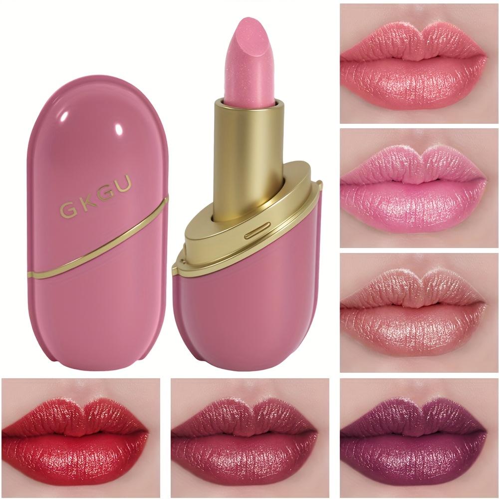 GKGU Capsule Rossetto Colorato Idratante Non Sbiadisce Non Appiccicoso Lucido con Perlescenze Lunga Durata Idratazione