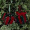 Bow Christmas Tree Decoration Velvet Gift Box Pendant Scene Setup Desktop Ornaments  Gift