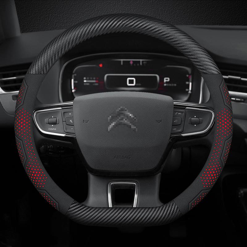 Carbon Fiber Pattern Car Steering Wheel Cover for Citroen C1 C2 C3 C4 C5 C6 VTS Xsara C-Crosser Berlingo Jumpy Car Accessories