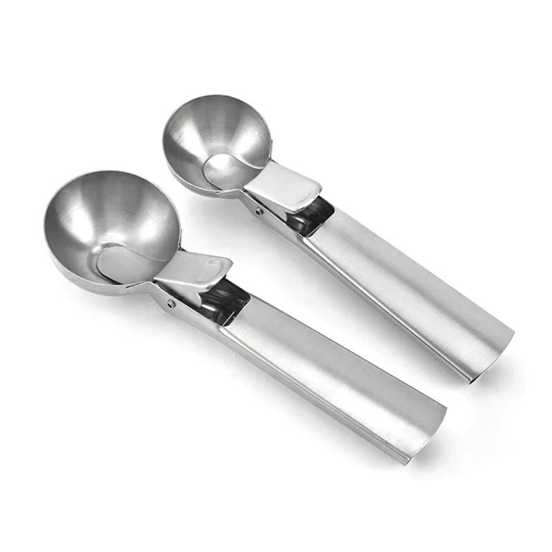 1Pieces Multifunctional Ice Cream Scoops Stainless Steel Dual-Purpose Scoop Fruit Watermelon Spoon Ball Scoop Outdoor Tableware