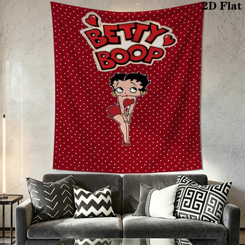 betty boop Wall Tapestry Aesthetic Wall Hanging Printed Fabric Blanket Decorative Tapestries for Bedroom Living Room Home Decor