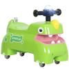 Kids Ride On Car, Dinosaur Foot To Floor Slider with Storage, Toddler Walker with Light, Sounds, Green