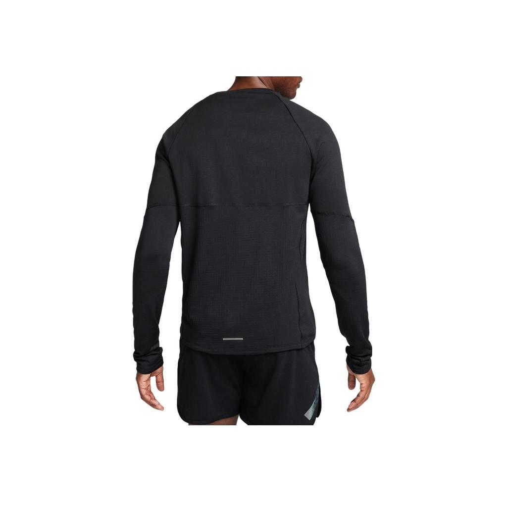 Nike Tricou cu mânecă lungă pentru alergare, cu decolteu rotund, cu mânecă lungă, pentru bărbați, negru FB8568-010