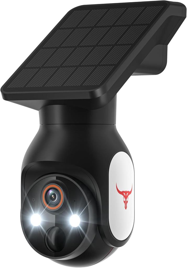2K Security Camera Outdoor Solar High Efficiency Solar Charging Surveillance Camera Integrated Full Wireless Compatible No Power Supply Required Wide
