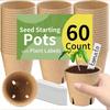 60x Thickened 8 × 8 Round Seedling Cups For Healthy Plant Growth Biodegradable Forseed Starter Pots