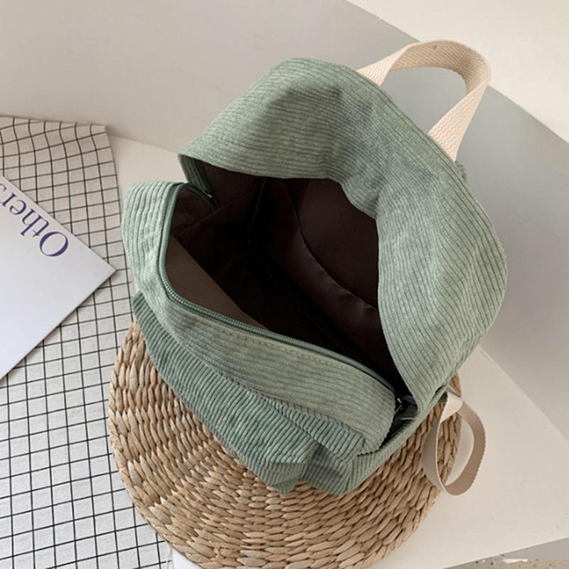 Klassischer Stil Großer Cord-Rucksack für Mädchen
