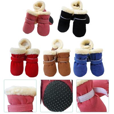 4 peças de sapatos de cachorro de inverno sapatos impermeáveis para cães médios botas de inverno para cães pequenos quentes chihuahua dentes filhotes meias yorkshire
