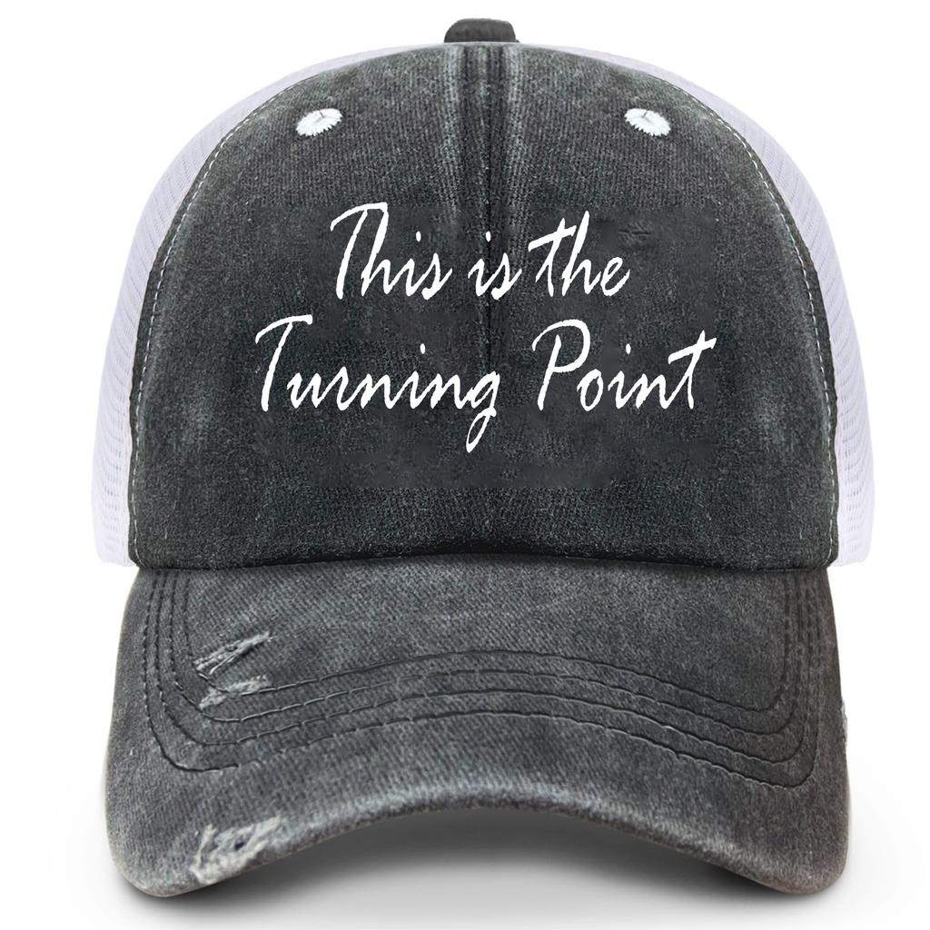 Net Hat Cycling Casual Breathable Sun Hat Letter Washed Denim Baseball Cap