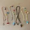 Vibrant Handcrafted Mushroom Pendant Necklace With Adjustable Braided Cord Collarbone Chain For Women Daily Wear