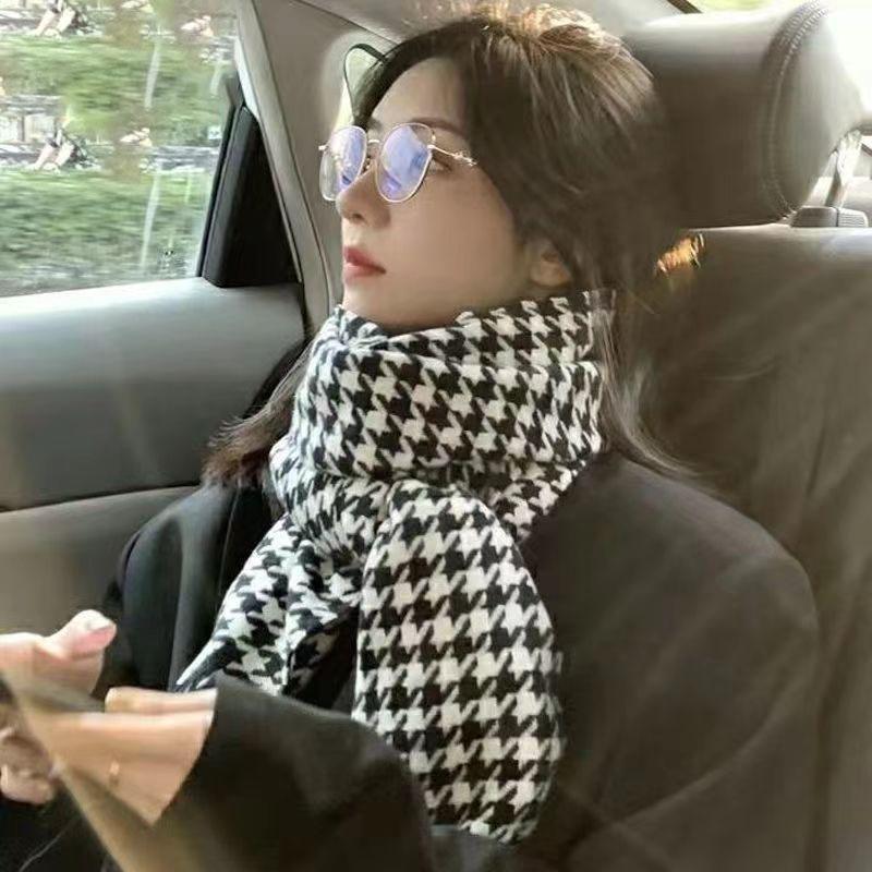 Woolen Scarf Women Chic Autumn Winter Colorful Plaid Tassel Warm Muffler Female Thermal Shawl Lady