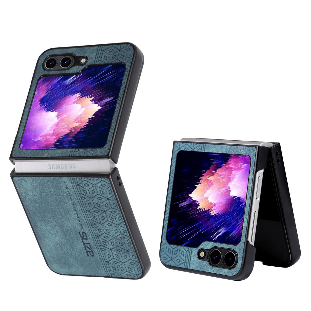 AZNS For Samsung Galaxy Z Flip6 5G Case PU Leather Coated PC Hard Phone Cover