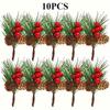 20PCS/10pcs Artificial Berry Picks, Holly Branches for Tree Decor, Pine Needle Branches,Mini Decoration