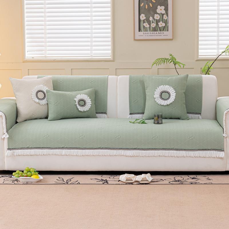 Sofa Cushion Summer  New Ice Silk Mat Cushion Universal Non-Slip Seat Cushion Light Luxury High-Grade Leather Sofa Cover