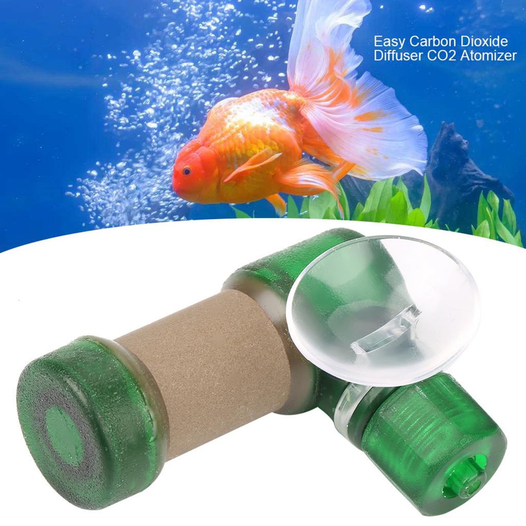 Easy Carbon Dioxide Diffuser CO2 Atomizer for Super Fish Tank Aquarium Equipment(Green L)