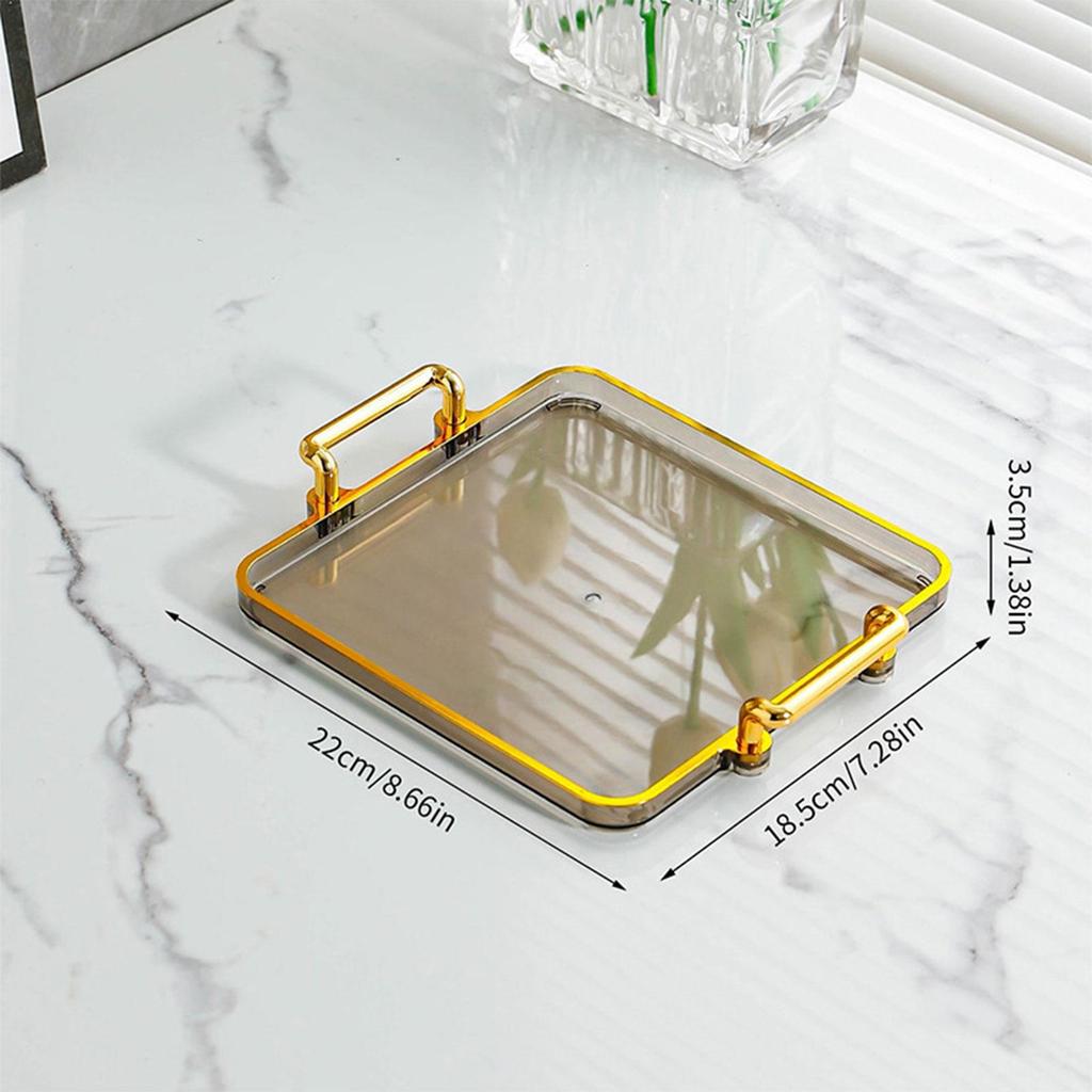 Serving Tray with Handles Multipurpose Food Tray Bathroom Decor Perfume Tray for Outdoor Patio Coffee Table