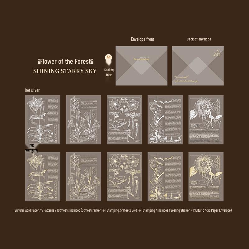 Shining Starry Sky Gold & Silver Hot Stamping Stickers: Sulfuric Acid Paper Sheets for Music, Tickets, Letters, Diaries, and Collages
