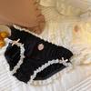Japanese Sweet Strawberry Lace Trim Women's Panties - Cute, Comfortable, Soft Triangle Design for Summer.