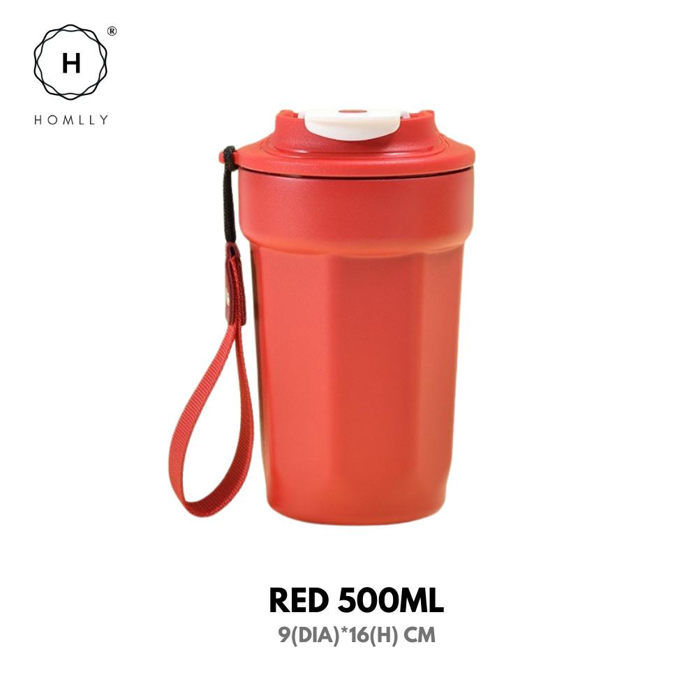 Homlly Dolii Insulated Vacuum Stainless Steel Thermal Travel Coffee Mug with Leakproof Lid (500ml) 2PCS