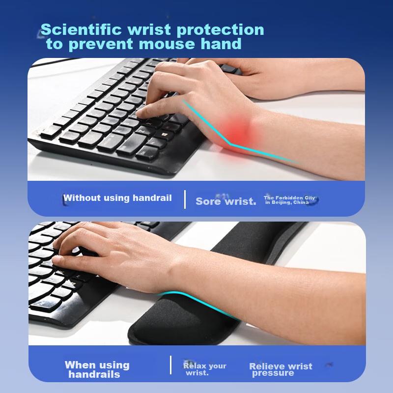 Tastatur-Handauflage, Erweiterte Tastatur-Handgelenkauflage, Bequeme Computer-Büro-Handgelenkstütze Handkissen Handgelenkpolster, Ergonomische Handgelenkauflage, M9 Schwarz