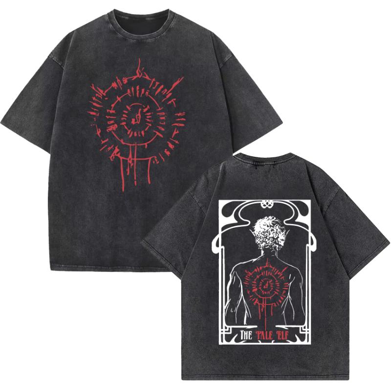 Divertente Scatola di Succo Astarion T-shirt Lavata Vintage Unisex Moda Donna Estetica Maglietta a Maniche Corte Estiva Casual Oversize