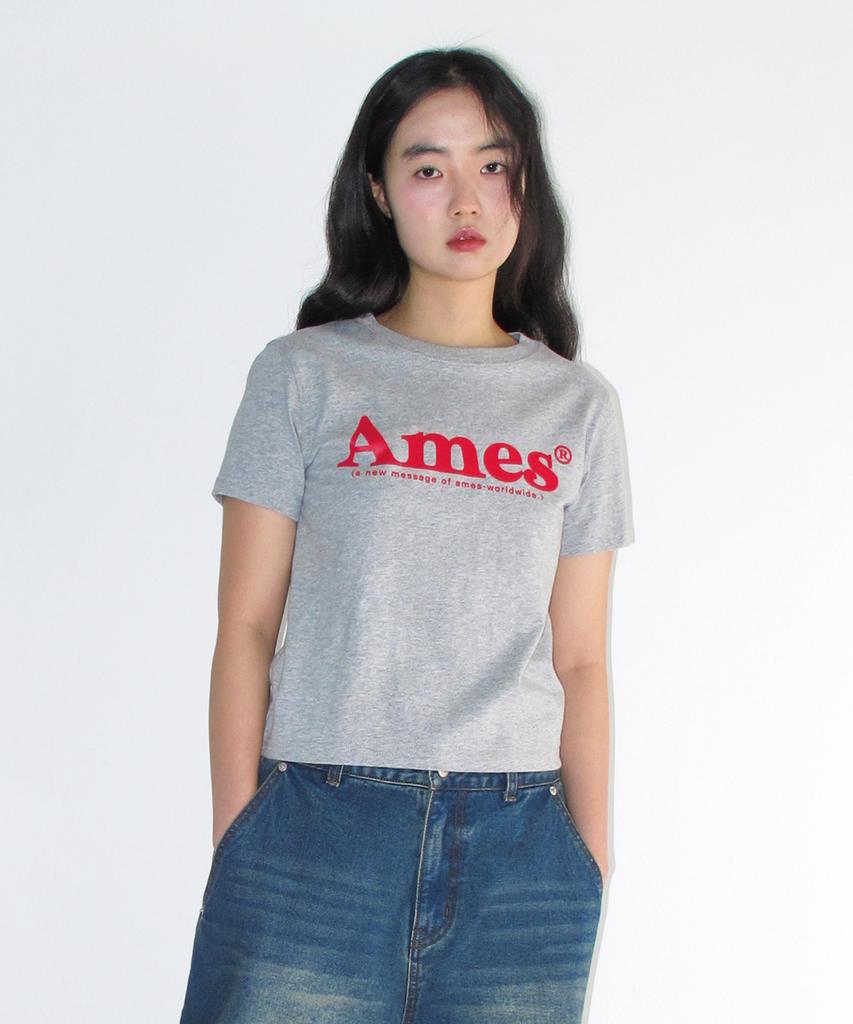 AMES-WORLDWIDE Basic Logo Tee Gray