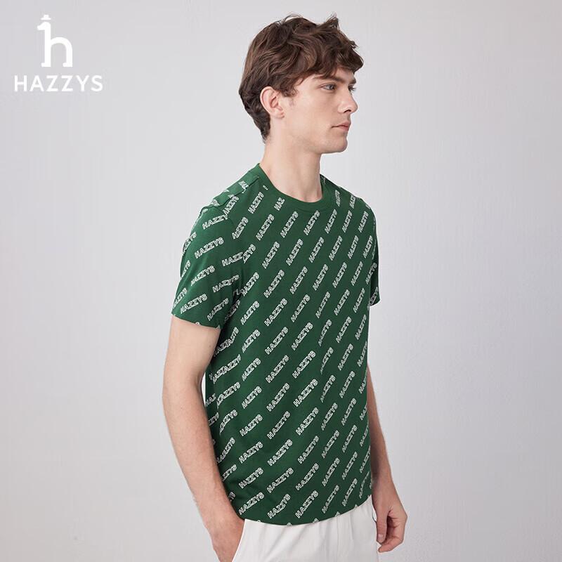 HAZZYS Men s Letter Print Short Sleeve T-Shirt 46