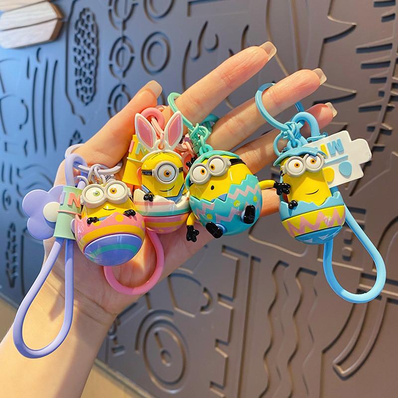 Porte-clés Adorable Dessin Animé Minion Anneau de Clé en Silicone Mignon Cadeau Pour Femmes Et Enfants