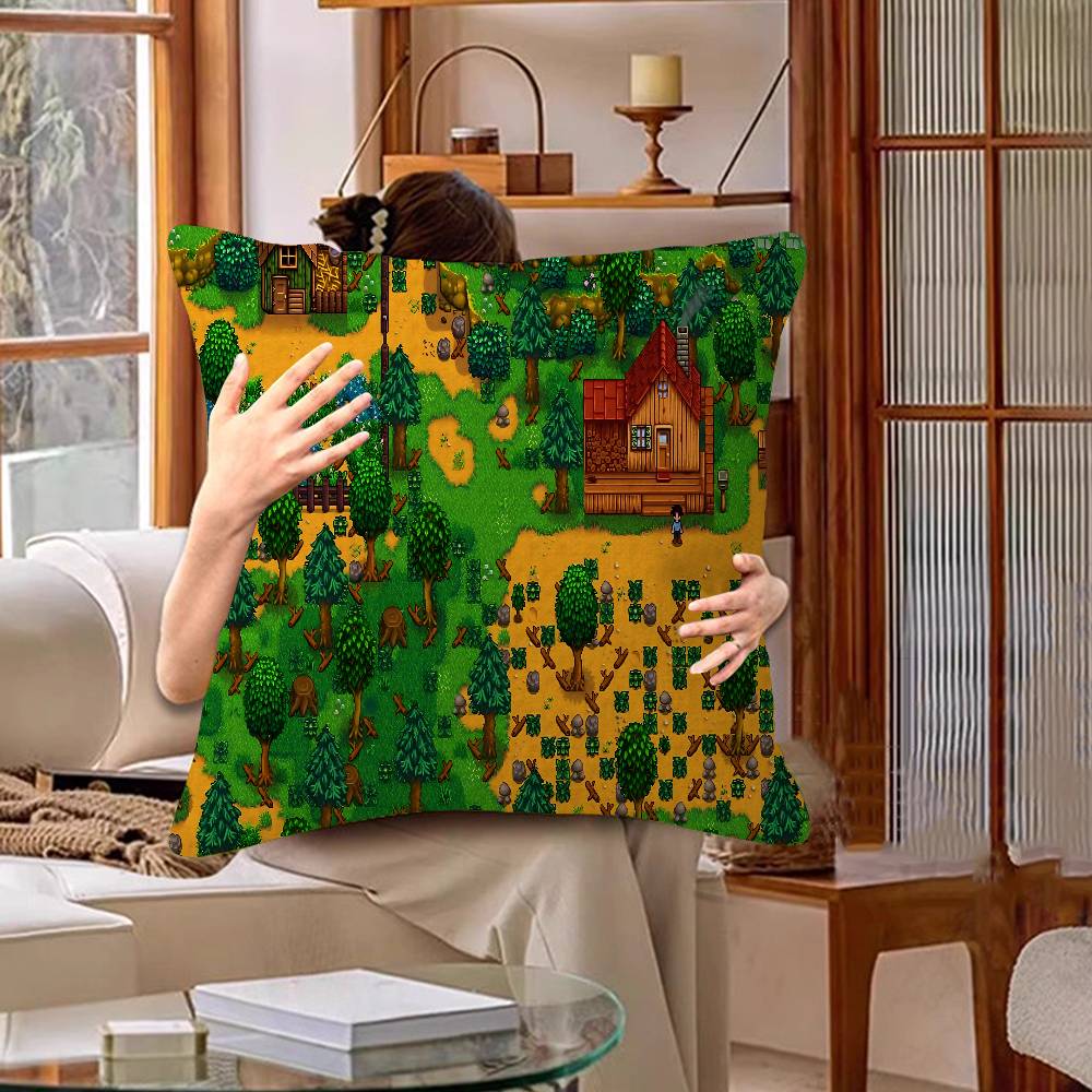 S-stardew Valley Cushion Cover Pillow Cover Decor Pillowcase Printed Cushion Case For Couch