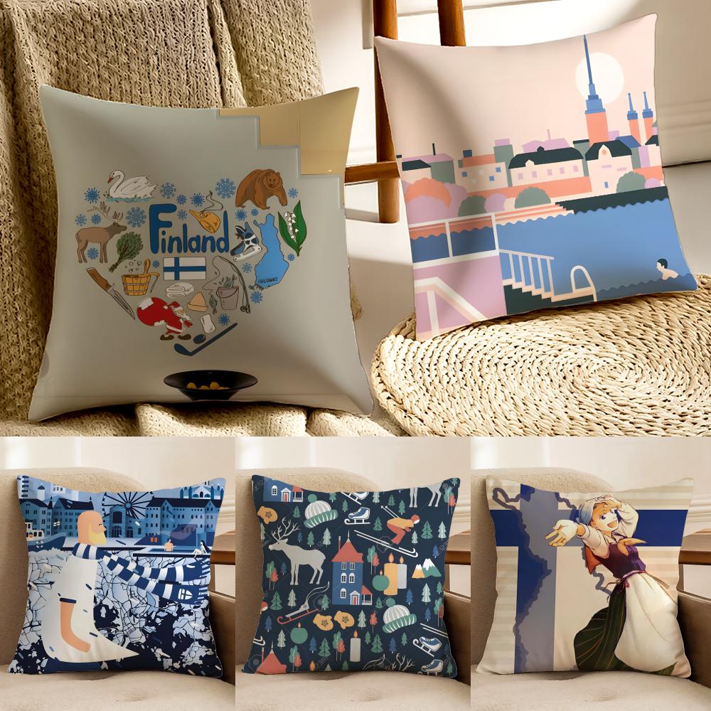 Lonomycin Pillow Finnish Illustrator Art Cushion Cushion Cover Pillowcase Antidustmite living Room Sofa Decor Cushion Room