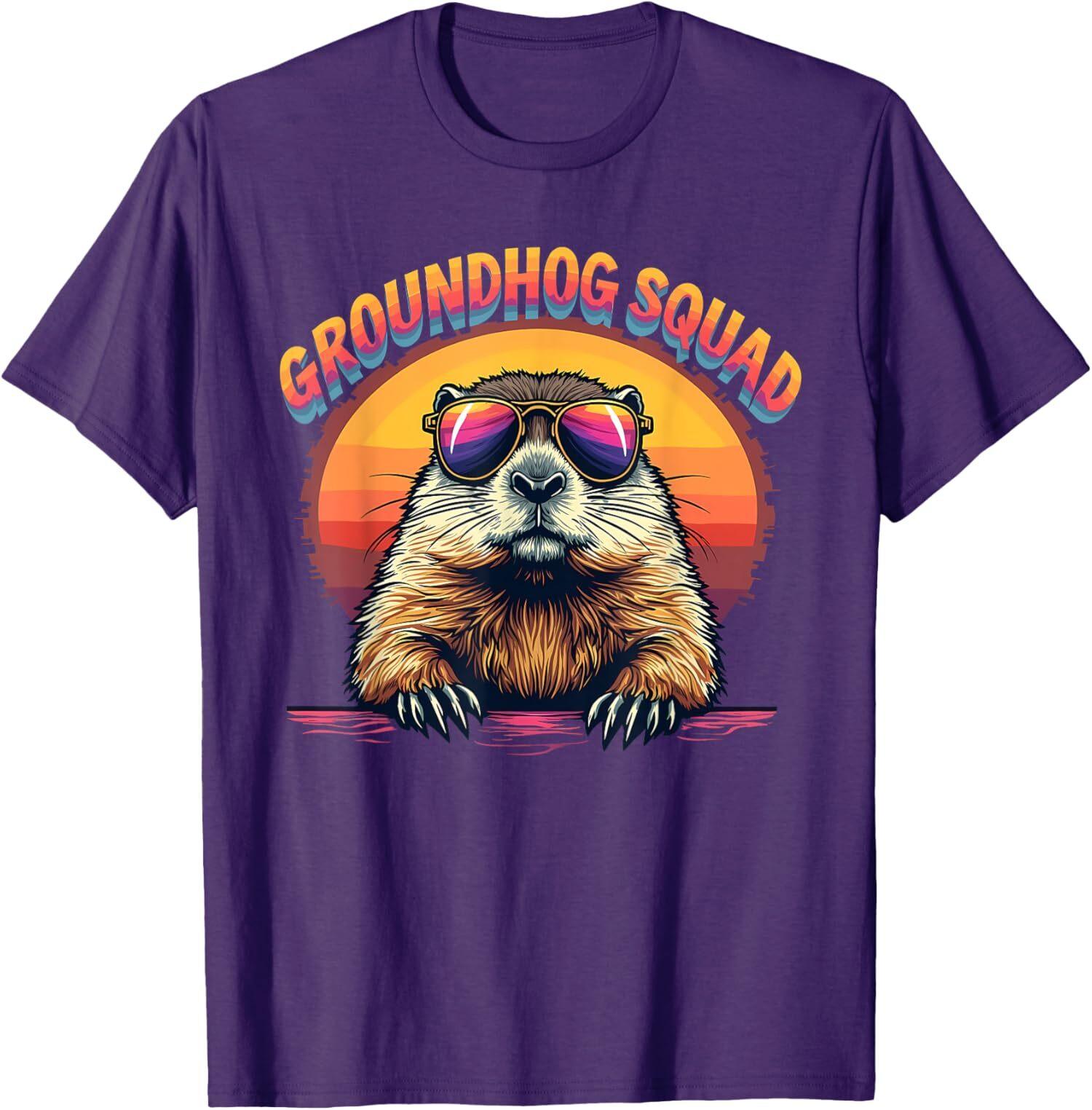 Happy Groundhog Day 2026 Funny Groundhog Squad Unisex T-shirt XXXL