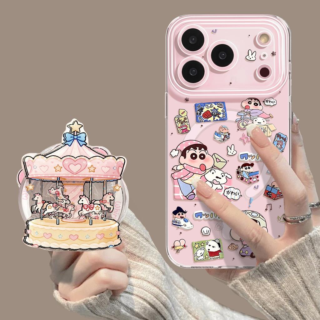 Cartoon Character for Apple 17promax Cute 16 Magnetic Suction 15 Bracket 14 Female 13iphone12 Mobile Phone Case