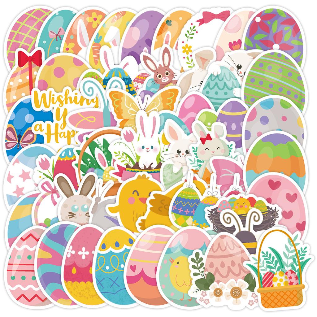 50 Easter Graffiti Stickers Creative DIY Easter Stickers Water Cup Mobile Phone Computer Decoration Stickers