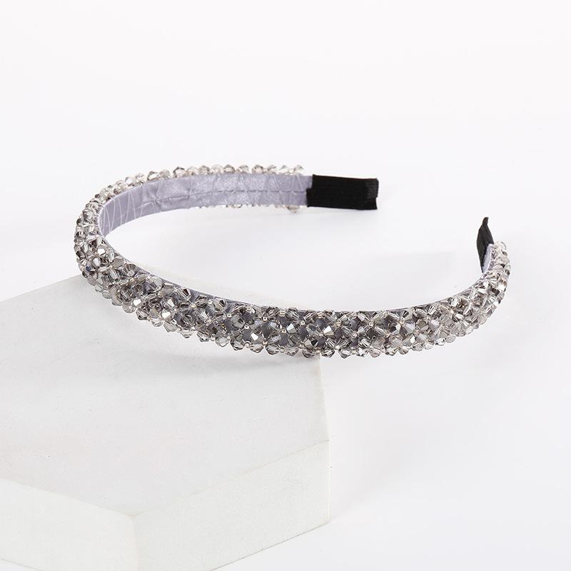 Handmade Beaded Headband Thin Cross Colorful Bead Braided Hairband Hair Rope Women Hair Accessories