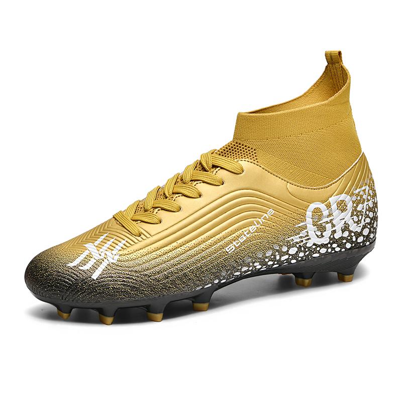 Mens Soccer Shoes High Top Athletic Professional Outdoor Field Training Football Shoes Grass Futsal Court Football Boot for Men