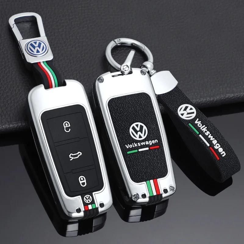 VW GTI GOLF 2026 Hot For VW VOLKSWAGEN Zinc Alloy Leather Car Remote Key Cover Case Shell For Volkswagen VW Passat B6 B7 Magotan