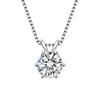 S925 Sterling Silver Six-Prong Moissanite Women's Clavicle Necklace - Durable High-End Pendant