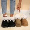Crystal Bowknot Faux Fur Snow Boots Women Winter Warm Thicken Plush Platform Ankle Boots Woman Non Slip Thick Sole Cotton Shoes
