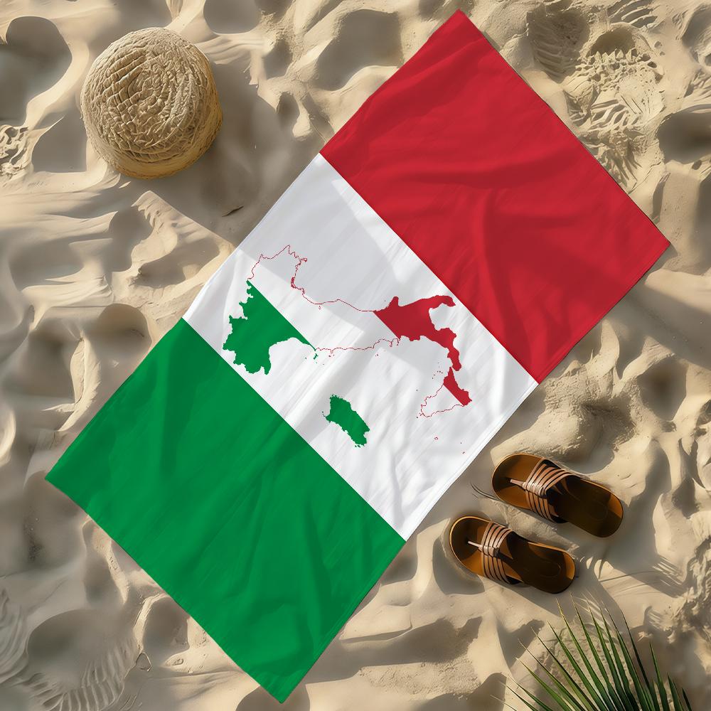 Flagge von Italien Handtuch Weich Leicht Anti-Sand Großes Strandtuch Schnelltrocknend Bad Sport Familie
