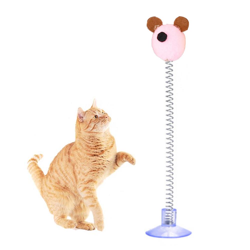 1 buc Jucărie Pisică Arcuș cu Pene Ventuză Multicolor Minge de Blană de Pisică Baghetă Teaser Jucării Interactive pentru Animale de Companie Jucării Scărpinătoare pentru Pisici Consumabile Culoare Aleatorie