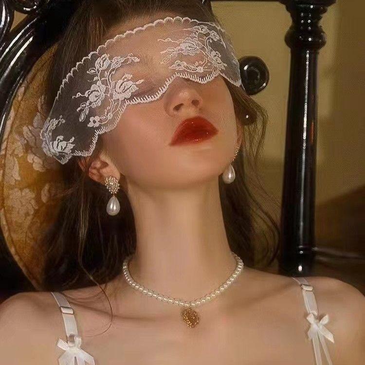 Lace Blindfold Sexy Fun Jewelry Bar Mood Abstinence Pattern Semi-Blackout Atmosphere Hollow Veil Woman