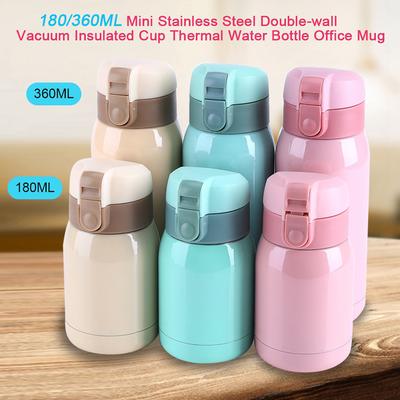 Copo Térmico 200/360ML Mini Aço Inoxidável Parede Dupla Isolamento a Vácuo Copo Térmico Garrafa de Água Térmica Caneca de Escritório Copo Isolado a Vácuo