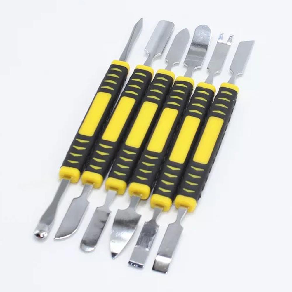 6 in 1 Mobile Phone Prying Tool Kit Dual End Metal Scraper Crowbar Heavy Duty Professional Smartphone Tablet Repair