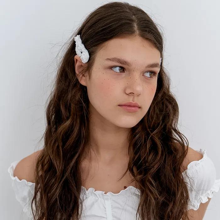 [SET] Rosy Bloom Hair Pin - White