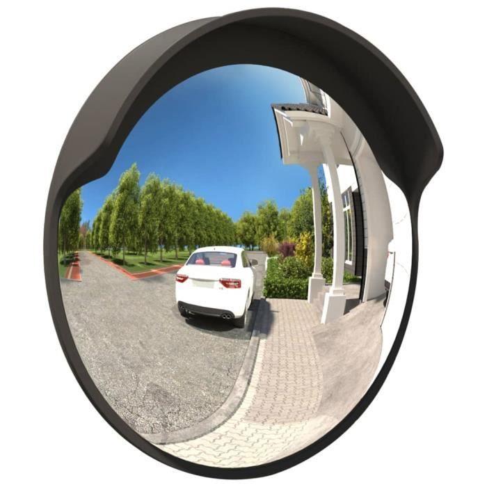 Miroir de traffic convexe d'extérieur Noir 45 cm Polycarbonate