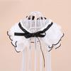 Elegant Faux Pearl Pet Bib Lace Ruffle Cat Collar, Bandana with Bow Knot, Retro Puppy Formal Neckwear Cute Princess Collar for Cats Small Dogs Wedding
