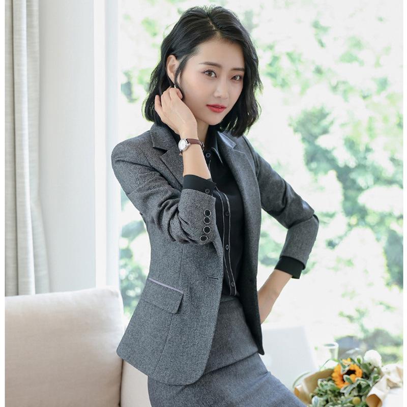 High-End Professional Women's Work Uniform Four-Piece Set - Autumn/Winter 8818