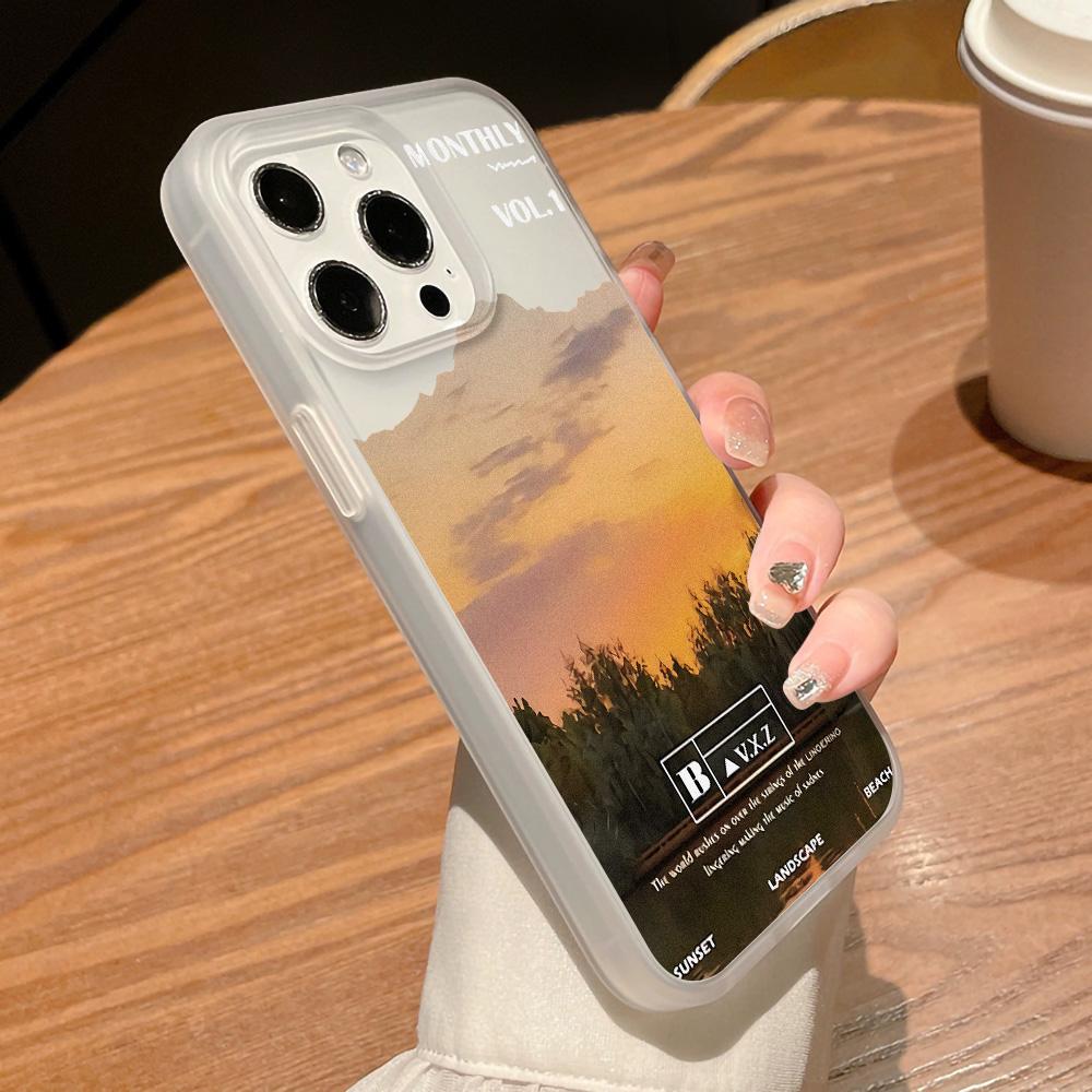 Mobile Phone Cases for iPhone 11 13 15 Pro Max 12 14 Pro Max Case iPhone 16 15 Plus 13 Pro 12 Frosted Texture Painted Cartoon Flowers