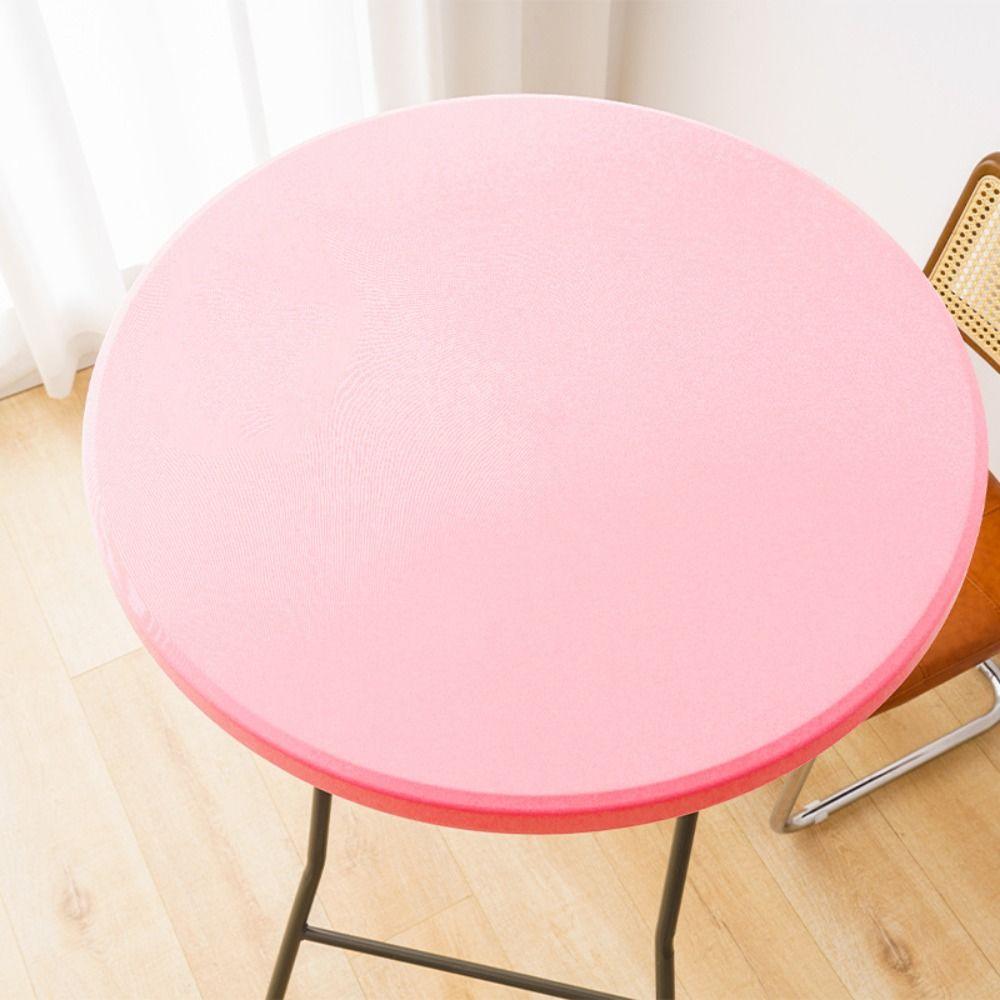 Round Dining Tablecloth Milk Silk Table Mat Easy To Clean Elastic Table Cover  Outdoor